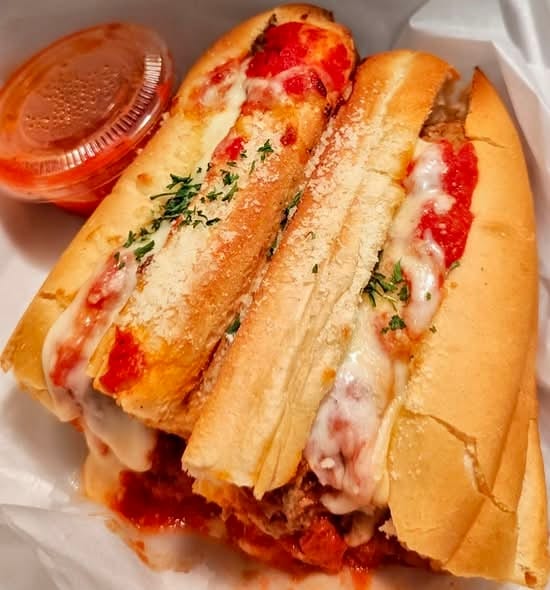 Meatball Parmigiana Sub.